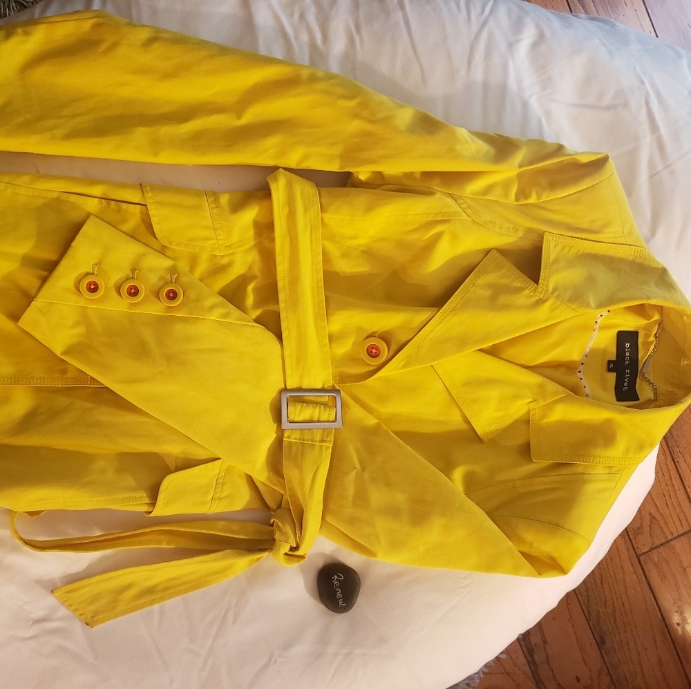 Yellow Fashion Trench Jacket